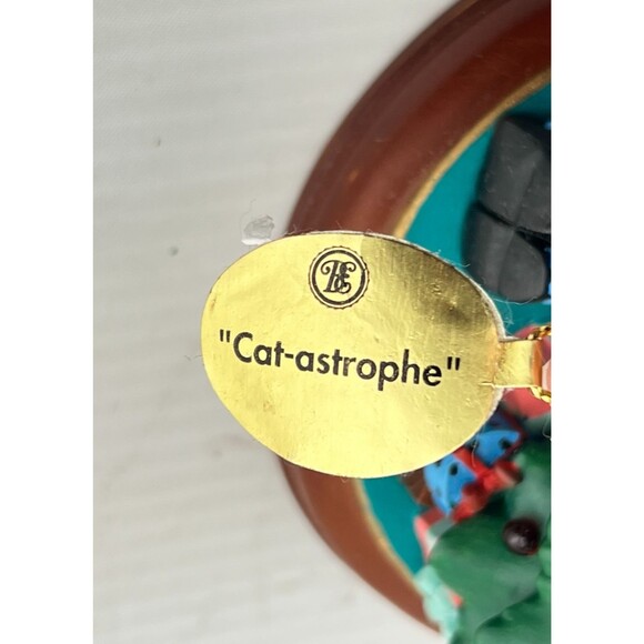 SIMPSONS Bradford Tree Christmas Ornament Illuminated "Cat-astrophe" Homer Bart - Picture 8 of 8